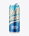 Metallic Drink Can With Condensation Mockup