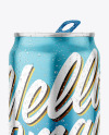 Metallic Drink Can With Condensation Mockup