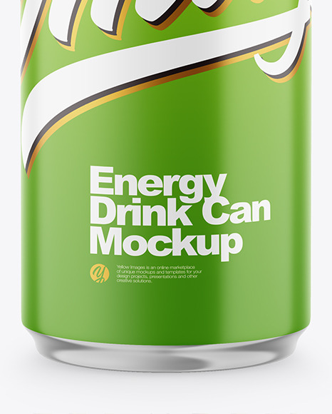 Metallic Can With Matte Finish Mockup