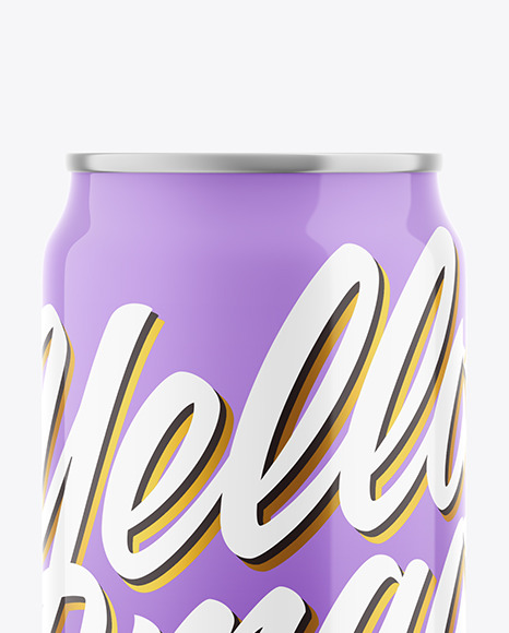 Metallic Drink Can With Glossy Finish Mockup