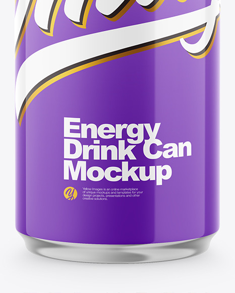 Metallic Drink Can With Glossy Finish Mockup