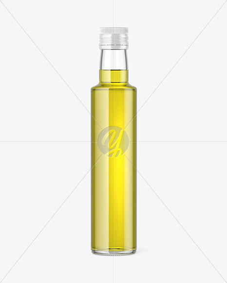 250ml Clear Glass Olive Oil Bottle Mockup