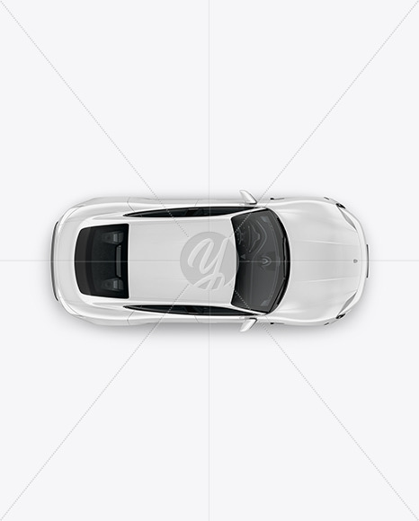 Electric Sport Car Mockup - Top View