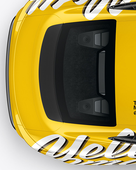 Electric Sport Car Mockup - Top View