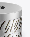 Metallic Cosmetic Jar Mockup (High-Angle Shot)