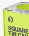 Metallic Square Tin Can Mockup