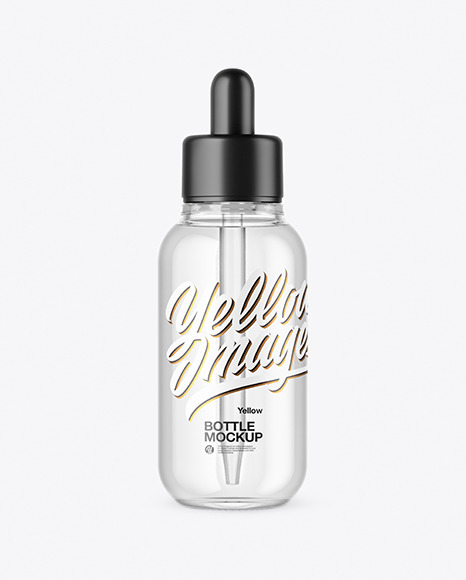 Clear Glass Dropper Bottle Mockup