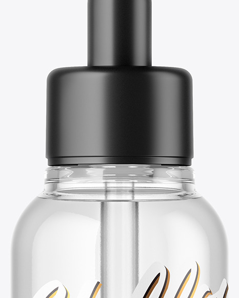 Clear Glass Dropper Bottle Mockup