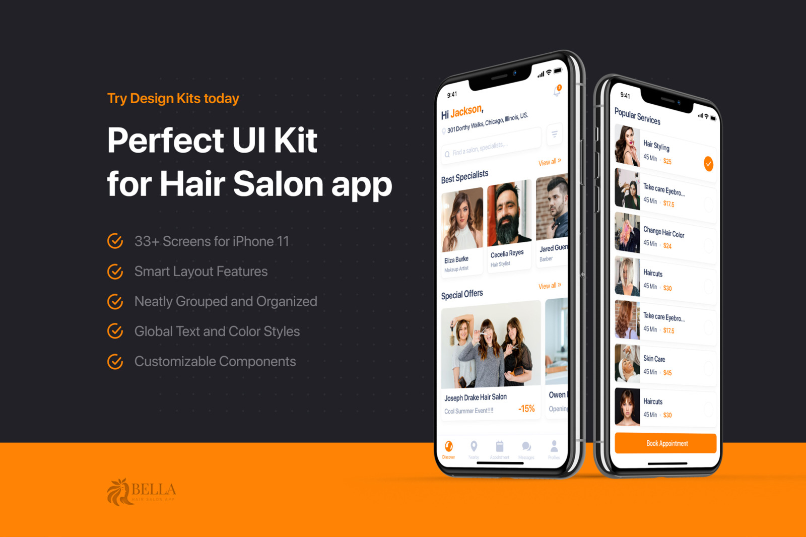 Bella - Hair Salon UI Kit