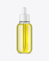 Clear Glass Dropper Bottle with Oil Mockup