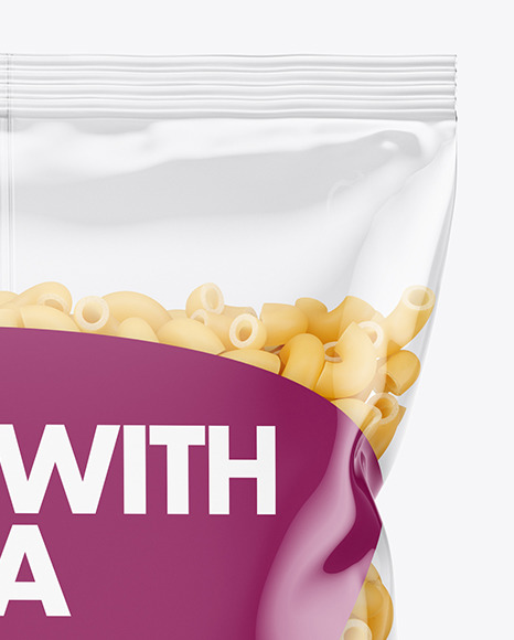 Plastic Bag With Chifferini Pasta Mockup