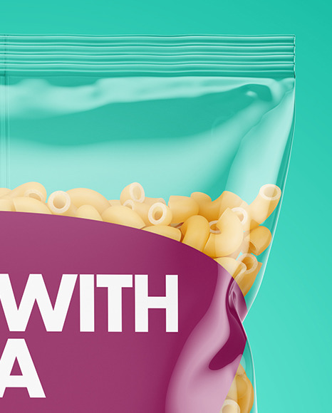 Plastic Bag With Chifferini Pasta Mockup