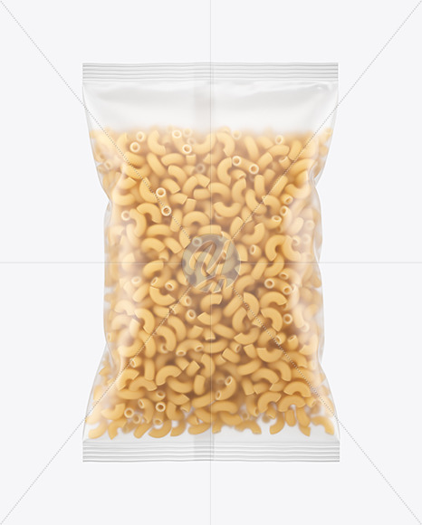 Matte Plastic Bag With Chifferini Pasta Mockup