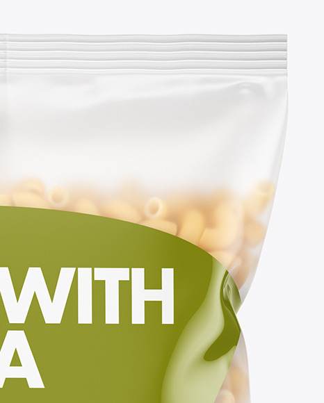 Matte Plastic Bag With Chifferini Pasta Mockup