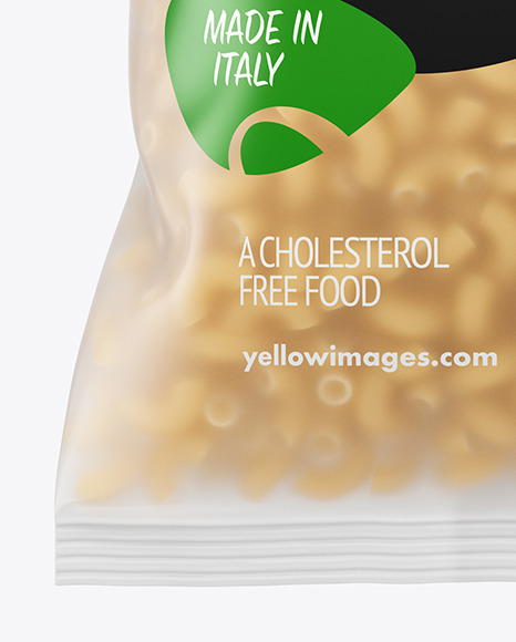 Frosted Plastic Bag With Chifferini Pasta Mockup