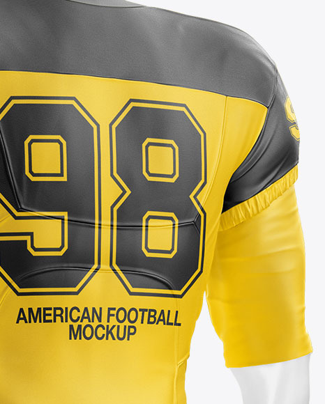 American Football Kit Mockup with Mannequin - Half Side View