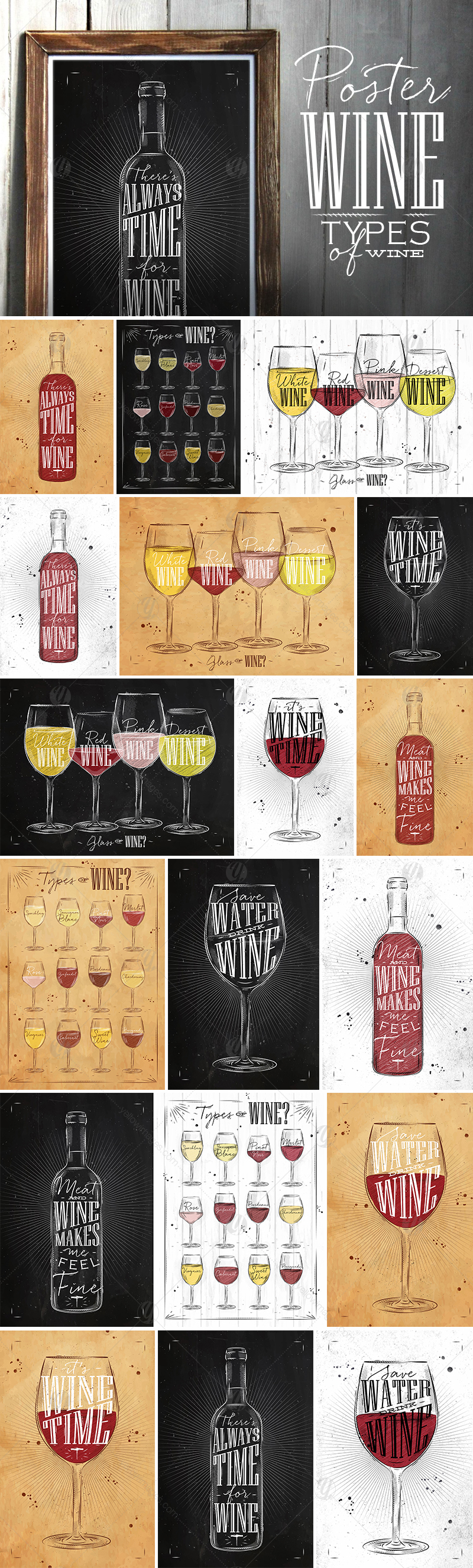 Set Poster Wine Set Poster Wine