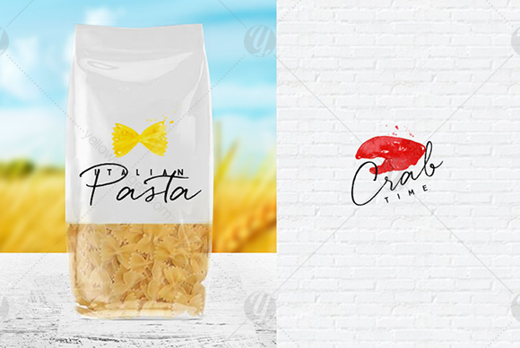 Food Watercolor Logos Food Watercolor Logos