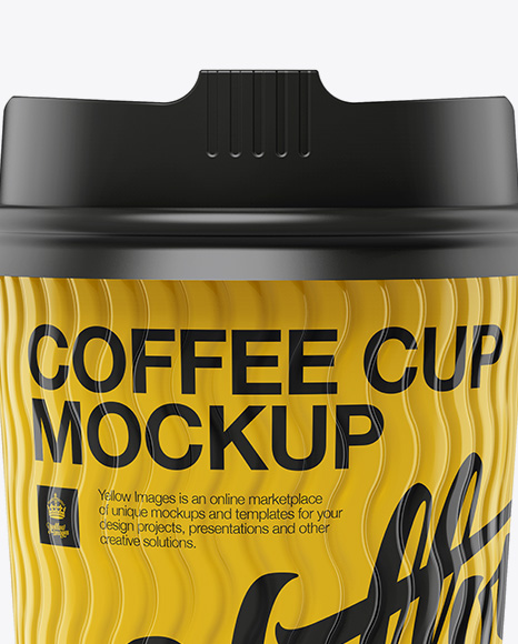 Glossy Coffee Cup Mockup - Front View