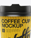 Glossy Coffee Cup Mockup - Front View