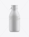 Matte Medium Plastic Dairy Bottle Mockup - Front View