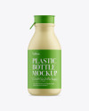 Matte Medium Plastic Dairy Bottle Mockup - Front View