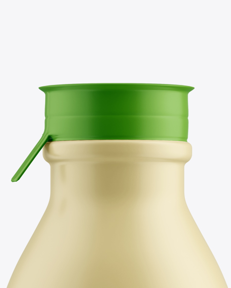 Matte Medium Plastic Dairy Bottle Mockup - Front View