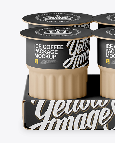 Matte Ice Coffee 6 K-Cups Pack Mockup - Front View (High-Angle Shot)