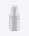 Glossy Medium Plastic Dairy Bottle Mockup (High-Angle Shot)