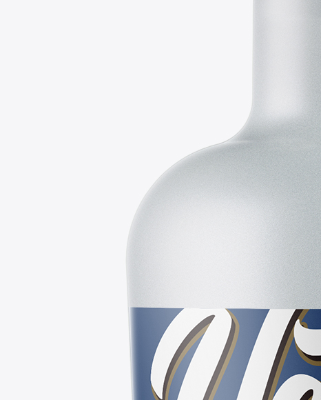 Frosted Glass Bottle With Vodka Mockup