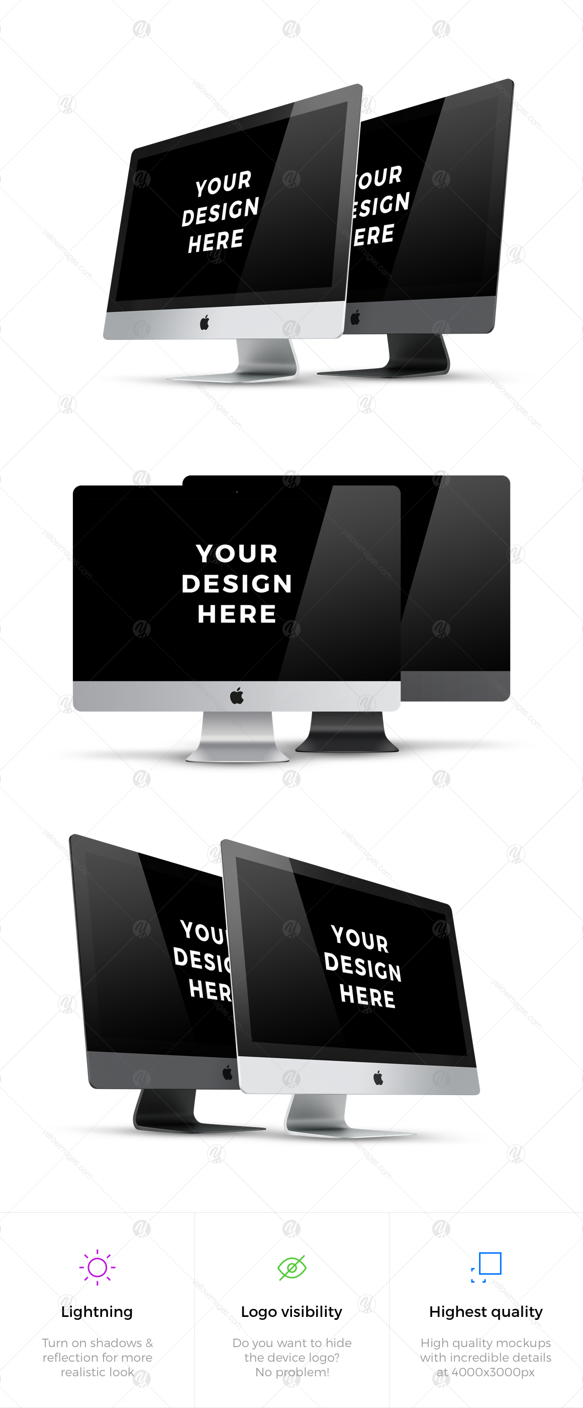 6x iMac / iMac Pro Mockups 6x iMac / iMac Pro Mockups