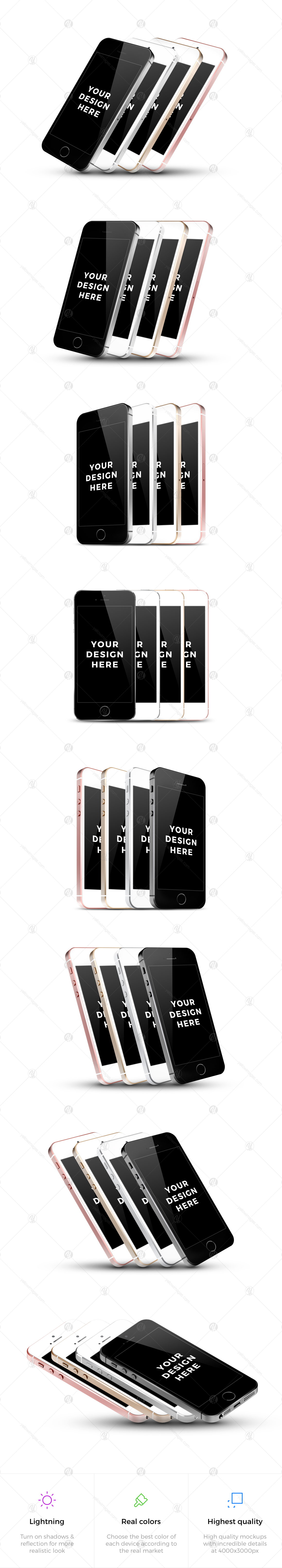 32x iPhone SE Mockups 32x iPhone SE Mockups