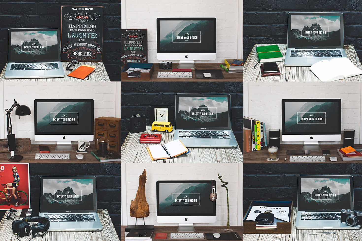 20 iMac &amp; Macbook screen mockups