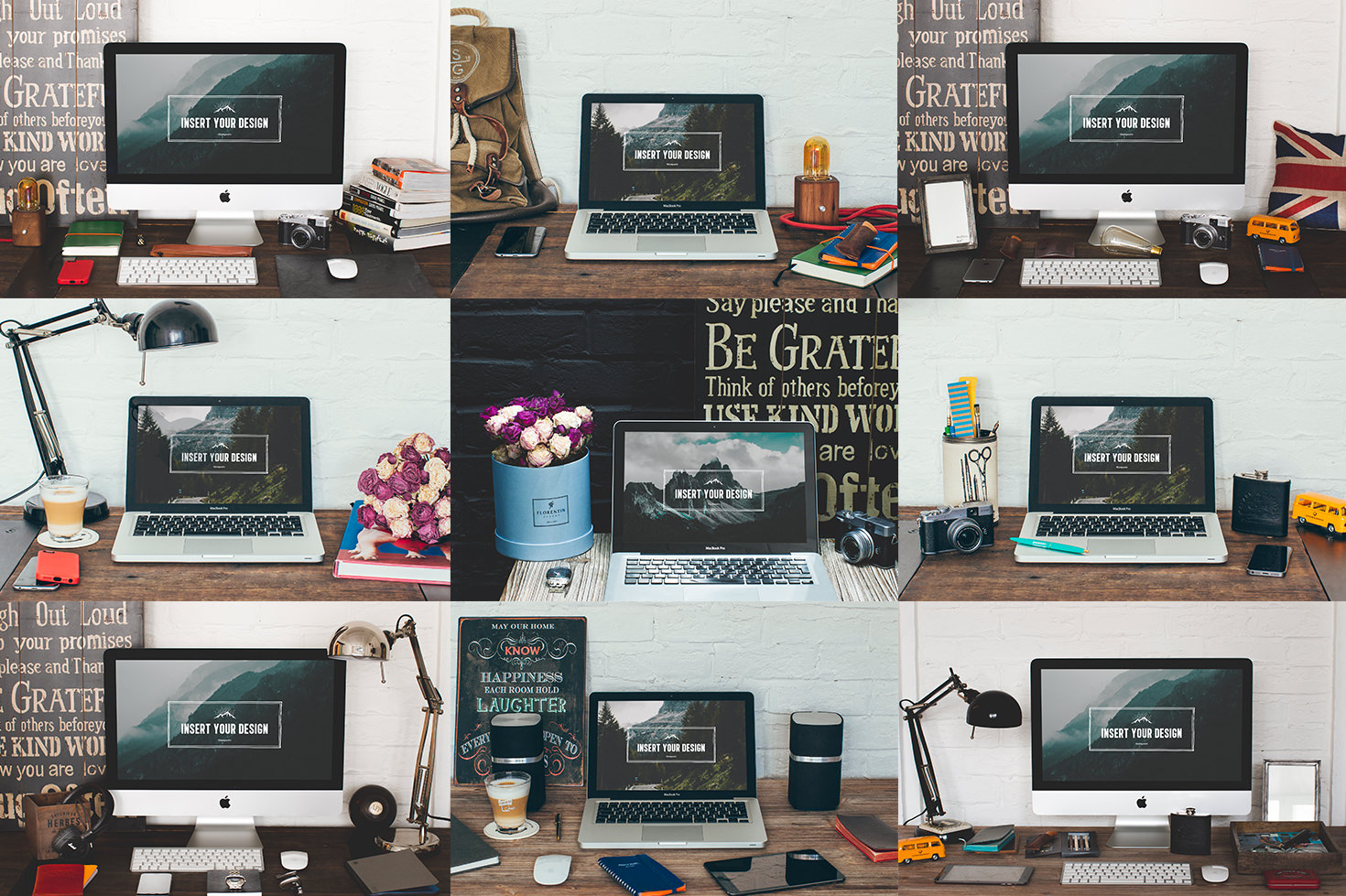 20 iMac &amp; Macbook screen mockups