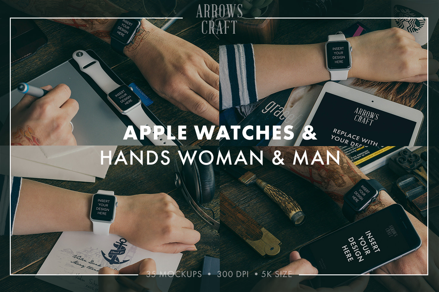 Arrows & Craft - Apple Watch Mockups Arrows & Craft - Apple Watch Mockups