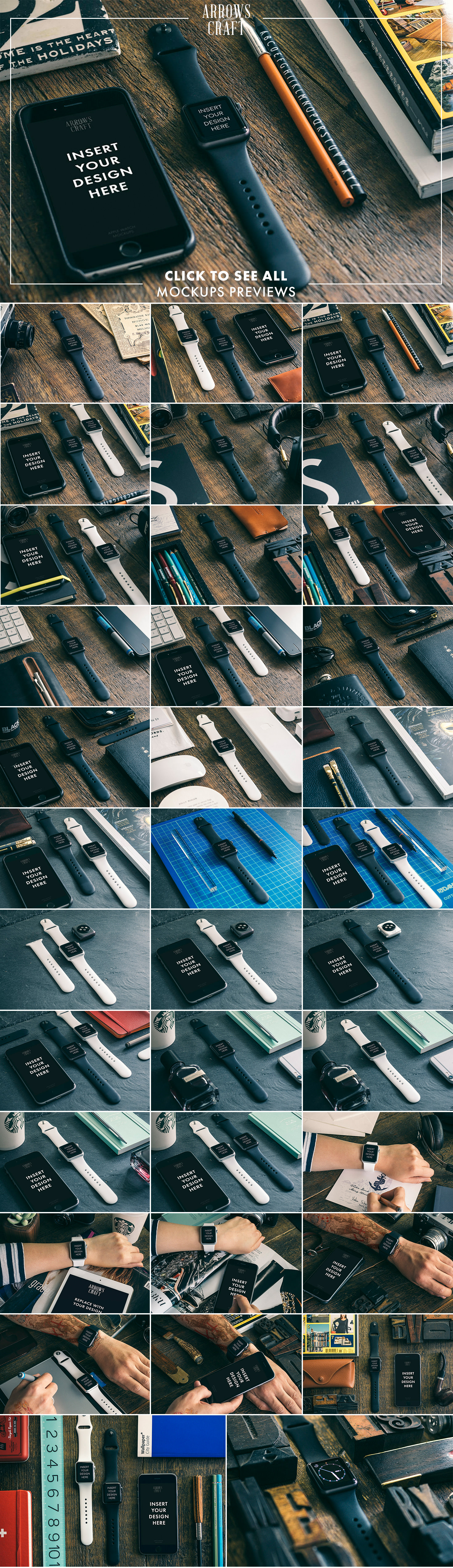 Arrows & Craft - Apple Watch Mockups Arrows & Craft - Apple Watch Mockups