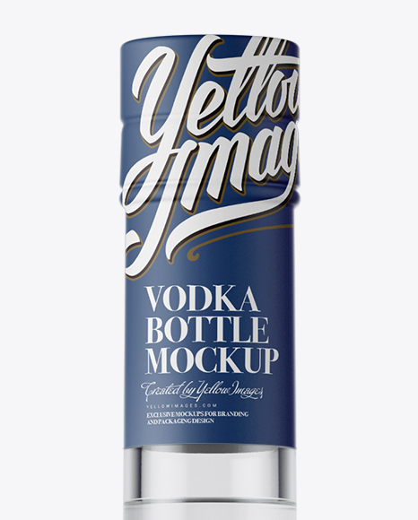 Clear Glass Bottle With Vodka Mockup