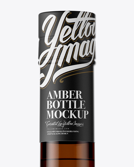 Amber Glass Liquor Bottle Mockup Amber Glass Liquor Bottle Mockup