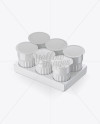 Glossy Ice Coffee 6 K-Cups Pack Mockup - Halfside View (High-Angle Shot)