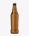 Amber Glass Bottle with Lager Beer Mockup