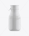 Glossy Small Plastic Dairy Bottle Mockup - Front View