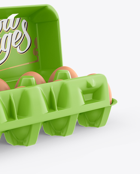 Open Matte Egg Container - Halfside View (High-Angle Shot)