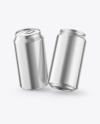 Glossy Metallic Drink Cans Mockup