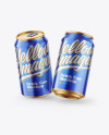 Glossy Metallic Drink Cans Mockup