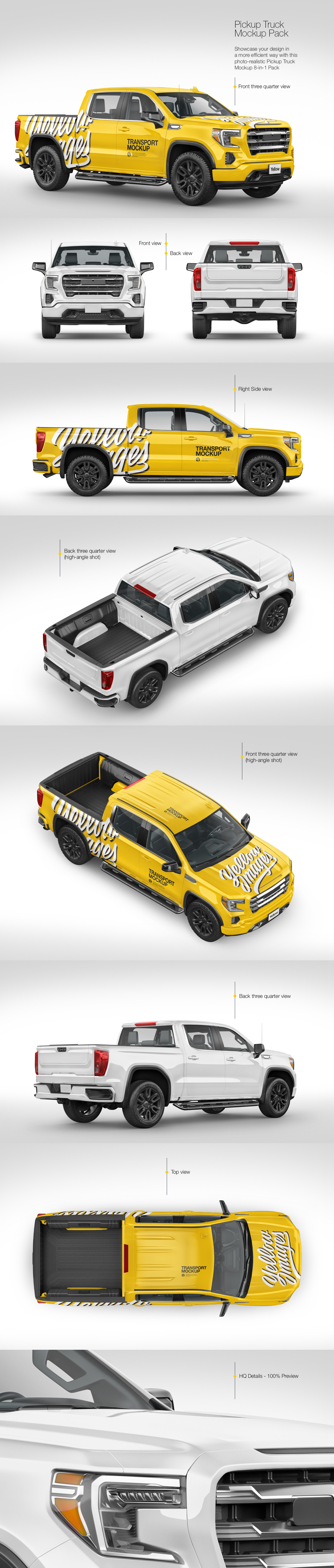 Pickup Truck Mockup Pack Pickup Truck Mockup Pack