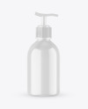 Glossy Cosmetic Bottle with Pump Mockup