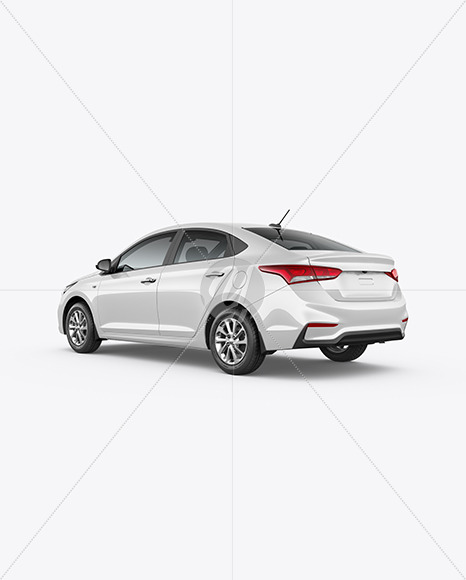 Compact Sedan Mockup - Back Half Side View