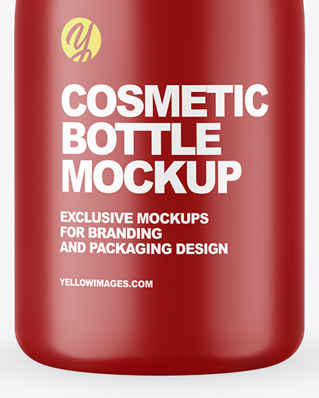 Matte Cosmetic Bottle with Pump Mockup
