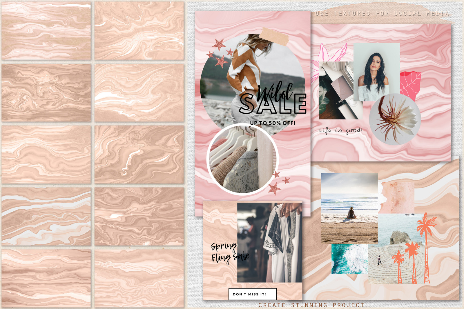 Dusty rose marble textures kit, Set of 20 Feminine Peach and Pink Marble textures Dusty rose marble textures kit, Set of 20 Feminine Peach and Pink Marble textures