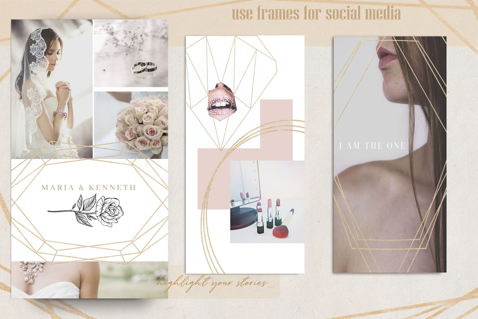 100 Modern Geometric Frames, Elegant Gold & Glitter Frames 100 Modern Geometric Frames, Elegant Gold & Glitter Frames